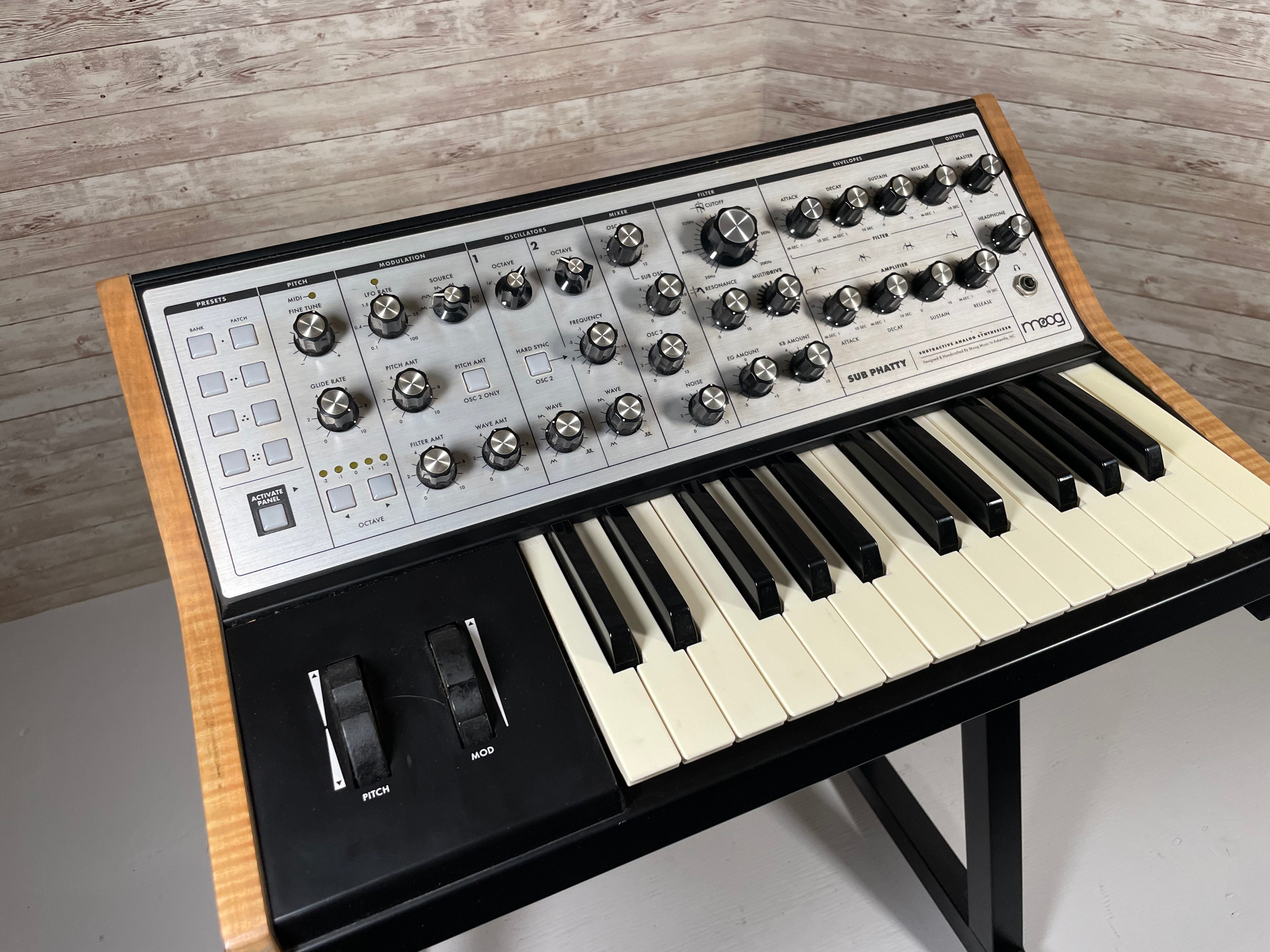 Moog Sub Phatty with Custom Hardwood Panels Used Hamilton | Cask Music