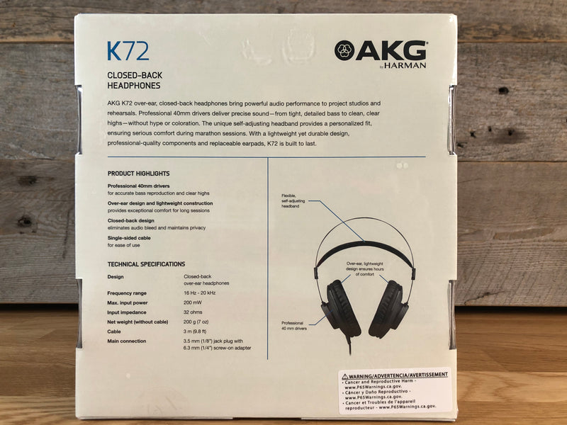 AKG K72 Closed Back Headphones