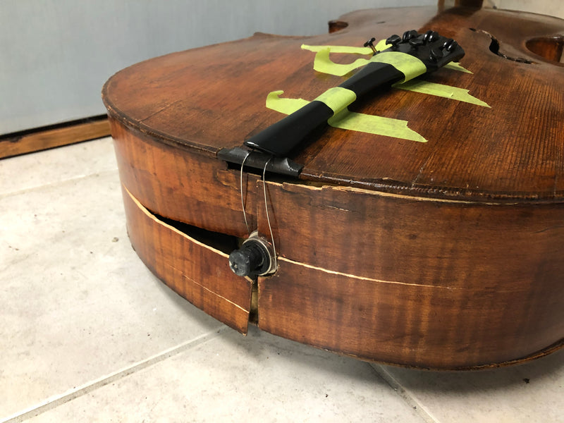 Vintage Cello with bad damage - As-Is